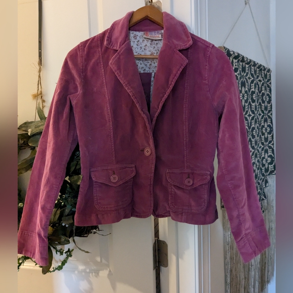 Pretty Romantic Vintage Bill Blass Jeanswear Corduroy Pink Jacket Petite Medium